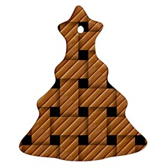 Wood Texture Weave Pattern Ornament (Christmas Tree) 