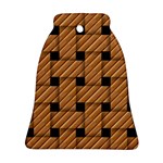 Wood Texture Weave Pattern Ornament (Bell) Front