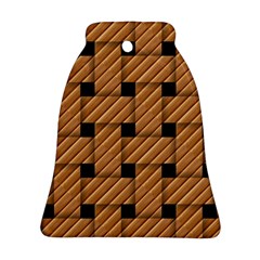 Wood Texture Weave Pattern Bell Ornament (Two Sides)