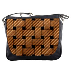 Wood Texture Weave Pattern Messenger Bags