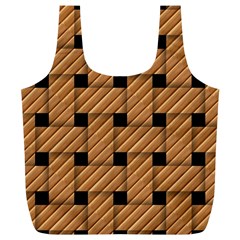 Wood Texture Weave Pattern Full Print Recycle Bags (L) 