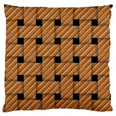 Wood Texture Weave Pattern Large Flano Cushion Case (Two Sides)