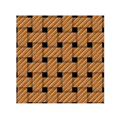 Wood Texture Weave Pattern Small Satin Scarf (Square)