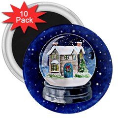 Winter Snow Ball Snow Cold Fun 3  Magnets (10 Pack)  by Nexatart