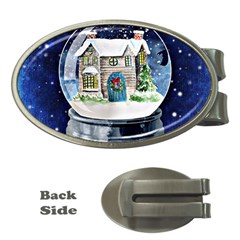 Winter Snow Ball Snow Cold Fun Money Clips (oval)  by Nexatart