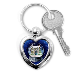 Winter Snow Ball Snow Cold Fun Key Chains (heart)  by Nexatart