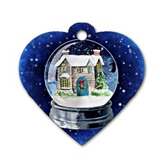 Winter Snow Ball Snow Cold Fun Dog Tag Heart (one Side) by Nexatart