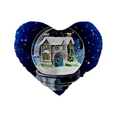 Winter Snow Ball Snow Cold Fun Standard 16  Premium Heart Shape Cushions by Nexatart