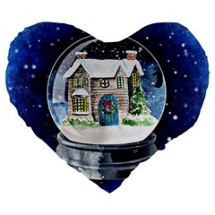 Winter Snow Ball Snow Cold Fun Large 19  Premium Heart Shape Cushions by Nexatart