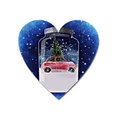 Winter Snow Ball Snow Cold Fun Heart Magnet by Nexatart