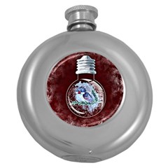 Winter Snow Ball Snow Cold Fun Round Hip Flask (5 Oz) by Nexatart