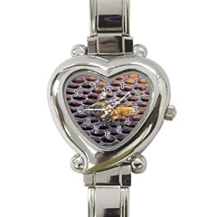 Worker Bees On Honeycomb Heart Italian Charm Watch