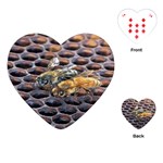 Worker Bees On Honeycomb Playing Cards (Heart)  Front