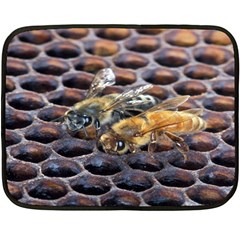 Worker Bees On Honeycomb Double Sided Fleece Blanket (Mini) 