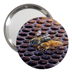 Worker Bees On Honeycomb 3  Handbag Mirrors