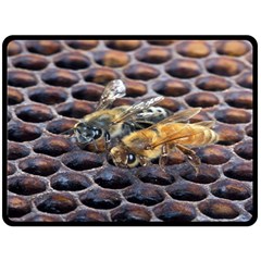 Worker Bees On Honeycomb Double Sided Fleece Blanket (Large) 