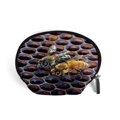 Worker Bees On Honeycomb Accessory Pouches (small)  by Nexatart