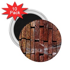 Wood Logs Wooden Background 2 25  Magnets (10 Pack)  by Nexatart