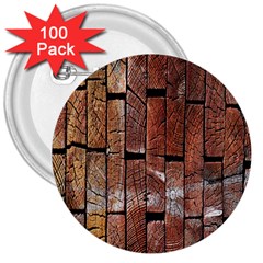 Wood Logs Wooden Background 3  Buttons (100 Pack)  by Nexatart