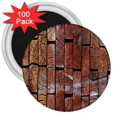 Wood Logs Wooden Background 3  Magnets (100 Pack) by Nexatart