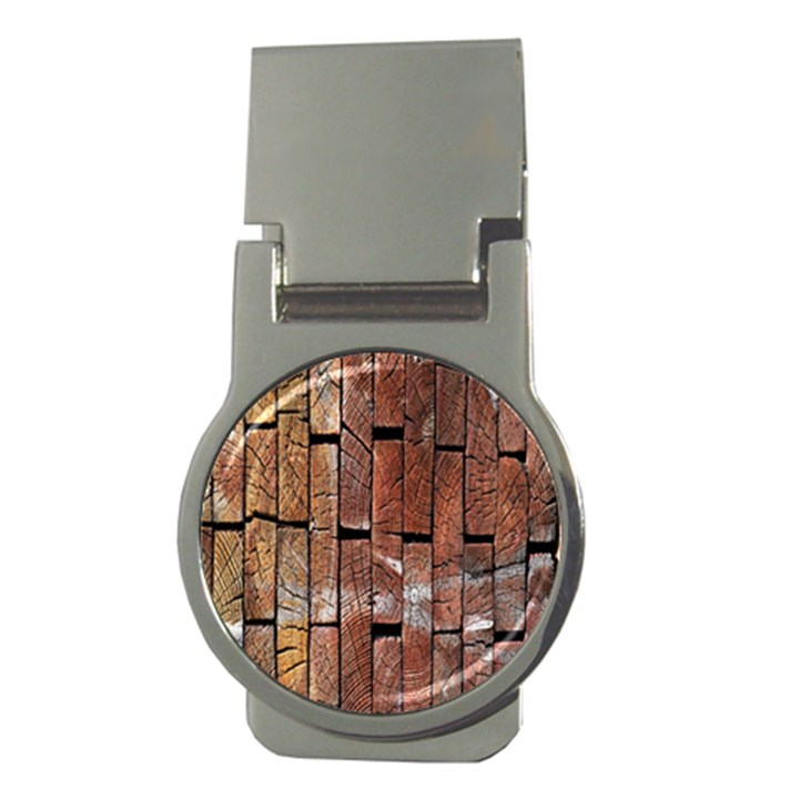 Wood Logs Wooden Background Money Clips (Round) 