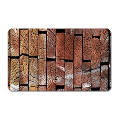 Wood Logs Wooden Background Magnet (rectangular) by Nexatart