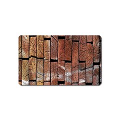 Wood Logs Wooden Background Magnet (name Card) by Nexatart