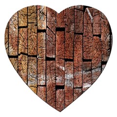 Wood Logs Wooden Background Jigsaw Puzzle (heart) by Nexatart