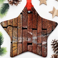 Wood Logs Wooden Background Star Ornament (two Sides) by Nexatart