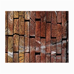 Wood Logs Wooden Background Small Glasses Cloth (2-side) by Nexatart