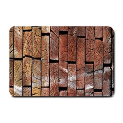 Wood Logs Wooden Background Small Doormat  by Nexatart