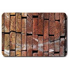 Wood Logs Wooden Background Large Doormat  by Nexatart