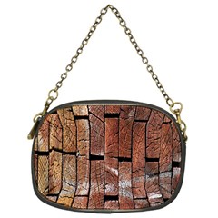 Wood Logs Wooden Background Chain Purses (one Side)  by Nexatart