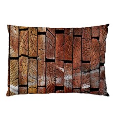 Wood Logs Wooden Background Pillow Case by Nexatart