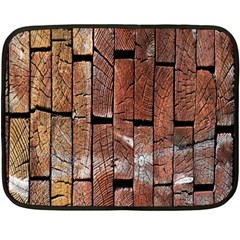 Wood Logs Wooden Background Fleece Blanket (mini) by Nexatart