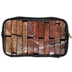 Wood Logs Wooden Background Toiletries Bags 2-side by Nexatart