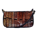 Wood Logs Wooden Background Shoulder Clutch Bags Front