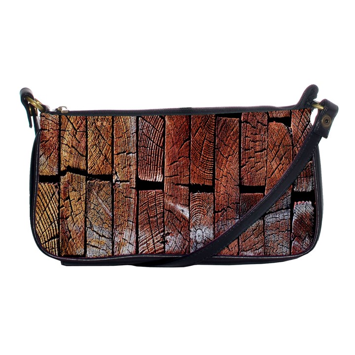 Wood Logs Wooden Background Shoulder Clutch Bags