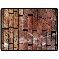 Wood Logs Wooden Background Fleece Blanket (large)  by Nexatart