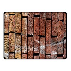 Wood Logs Wooden Background Fleece Blanket (small) by Nexatart