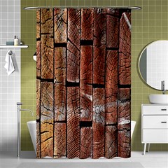 Wood Logs Wooden Background Shower Curtain 48  X 72  (small)  by Nexatart