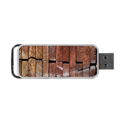 Wood Logs Wooden Background Portable Usb Flash (one Side) by Nexatart