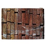 Wood Logs Wooden Background Cosmetic Bag (XXL)  Back