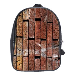 Wood Logs Wooden Background School Bags (xl)  by Nexatart