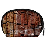 Wood Logs Wooden Background Accessory Pouches (Large)  Back