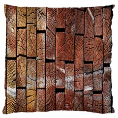 Wood Logs Wooden Background Standard Flano Cushion Case (two Sides)