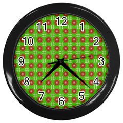 Wrapping Paper Christmas Paper Wall Clocks (black) by Nexatart