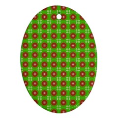 Wrapping Paper Christmas Paper Oval Ornament (two Sides)