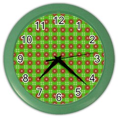 Wrapping Paper Christmas Paper Color Wall Clocks by Nexatart