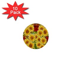 Sunflowers Flowers Abstract 1  Mini Buttons (10 Pack)  by Nexatart